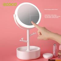 Gambar ECOCO Led Desktop Cosmetic Mirror - Cermin Makeup Mirror 14cm LED Light Dengan Touchscreen Cermin Rias Bulat  Cermin Lampu Ringlight Beauty Lamp Layar Sentuh - Pink dari Ecoco Indonesia undefined 2 Tokopedia
