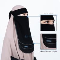 Gambar Niqab Bandana Ikhfa 3 layer Sifon Silk Jetblack Alsyahra Exclusive Muslim Safety - Jetblack dari Alsyahra Exclusive undefined 3 Tokopedia