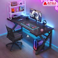 Gambar Meja Komputer PC Laptop Kayu Kokoh Desk Stable Frame with Cable Hole Besi Minimalis - 80 x 60cm dari Afika Smarthome undefined 1 Tokopedia