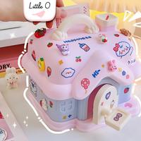 Gambar FREE STIKER 3D & 2D !! Celengan Tabungan Mainan Anak Bentuk Rumah Tempat Penyimpanan Koin Dan Uang Kertas - RAINHOUSE PINK dari Little o store undefined 2 Tokopedia