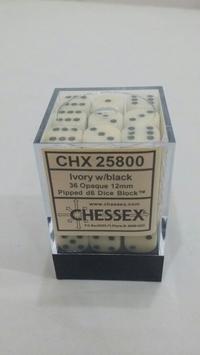 Gambar Chessex Dice d6 Sets: Marble Ivory with Black - 12mm (36Pcs) dari Monopolis Wonder undefined 1 Tokopedia