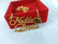 Gambar Kalung nama grafir pasir lapis emas 24k - Putih dari perhiasannamaku undefined 1 Tokopedia