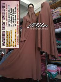 Gambar GAMIS SET CADAR WOLFIS MURAH MERIAH COCOK UNTUK KULAKAN WARNA (MILO) - Cokelat, M dari TOKO KHAIRUNNISA undefined 1 Tokopedia