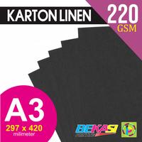 Gambar Karton Linen 220 Gram Black Hitam Ukuran A3 29,7x42 cm dari Bekasi Printing Utama undefined 1 Tokopedia