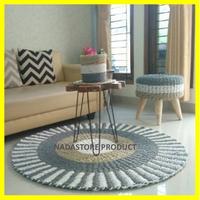 Gambar karpet bulat / karpet seagrass / rug / tikar naturalan anyaman - zebra nat dari NADASTORE HANDMADE undefined 1 Tokopedia