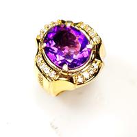 Gambar Natural Amethyst Quartz /Cincin Emas 24k /Sudah Bermemo Mgl Gems Lab dari New sinar permata nusantara undefined 4 Tokopedia