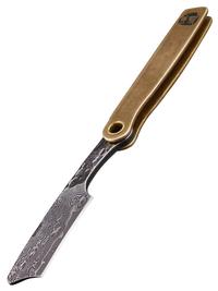 Gambar HX Outdoors Razor knife Folding knives Damascus Steel Brass handle dari POWERcellAcc undefined 3 Tokopedia