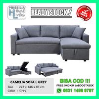 Gambar [READY STOCK] Prissilia Sofa Modern Camelia Sofa L Grey dari Prissilia Home and Living undefined 5 Tokopedia
