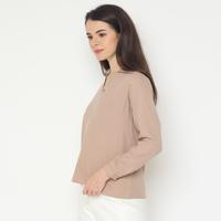 Gambar duapola Atasan Blus Vneck Blouse 8830 - Coklat Milo - M dari duapola undefined 2 Tokopedia