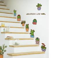 Gambar Stiker Dinding / Kaca / Wall Sticker (Ekspresi Lucu Aneka Pot Tanaman) dari Ramayana Grosir Surabaya undefined 4 Tokopedia