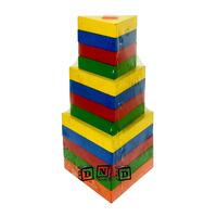 Gambar Mainan Edukasi Anak Balok Kayu Menara Segitiga Pelangi 3 Susun dari Danzel Corner undefined 1 Tokopedia