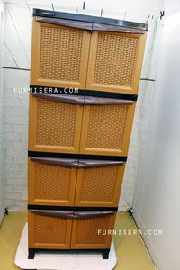 Gambar Napolly Lemari Plastik Rotan X48 Sintesis Coklat bkn Naiba dari RoshFurniture undefined 1 Tokopedia
