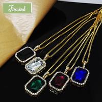 Gambar Kalung Liontin Batu Permata+Berlian Imitasi Bentuk Persegi Bahan dari Desvita06 undefined 4 Tokopedia