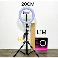 Gambar Ring Light 20CM + Light Stand Tripod 2M 1.6M 1.1M Selfie Vlogger - RL20 n POD 2.1M dari mix acc888 undefined 2 Tokopedia
