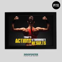 Gambar POSTER HIASAN DINDING MOTIVASI GYM FITNESS TODAY ACTION RESULT 12RP dari pipimoci home & craft undefined 1 Tokopedia