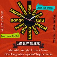 Gambar Jam Dinding Bahasa Jawa TIMBUL Akrilik Acrylic Laser Cut Unik - Hitam Orange dari Saklar Kita undefined 1 Tokopedia