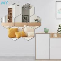 Gambar KACA CERMIN HEXAGONAL TEMPEL PER 12 PC WALL MIRROR STICKER - 10x8.6x5cm dari MYSTYLE_NEW undefined 3 Tokopedia