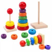 Gambar Puzzle Kayu Rainbow Tower Menara Pelangi Ring Donat Kayu - Merah dari calipso.baby undefined 1 Tokopedia