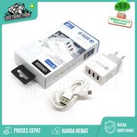 Gambar Charger Hp UNIGER P25 3 USB + Kabel USB V8 Micro Usb Fast Charging dari DISTRIBUTHOR undefined 1 Tokopedia