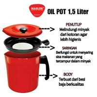 Gambar MASPION OIL POT 1.5 LITER SARINGAN / WADAH TEMPAT MINYAK GORENG BEKAS dari Belanja Elektronik undefined 2 Tokopedia