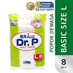 DR. P ADULT DIAPERS BASIC TYPE L8 WETNESS INDICATOR SIZE 40 - 55
