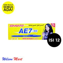 STANDARD AE7 0.5 WARNA BIRU BOLPEN ISI 12 PCS