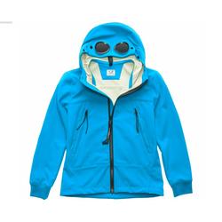 cp company navy soft shell goggle jacket