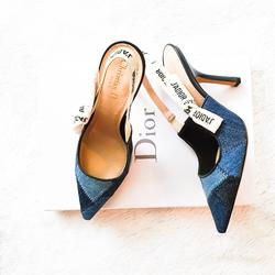 blue dior heels
