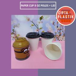 Jual Paper Cup/Gelas Kertas 8oz dan LID Tutup Paper Cup 8 oz - Coklat ...