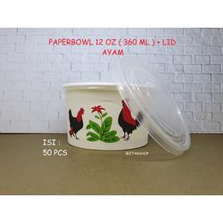 Jual Paper Cup Bowl Ayam + Tutup Mangkok Kertas Tahan Panas - 12 OZ 360 ...