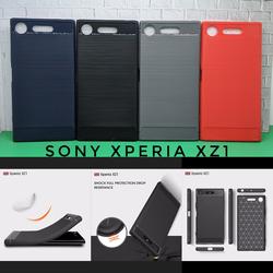 Case Sony Xperia XZ1 5.2 inc TPU Soft Case Brushed Carbon Sony XZ1