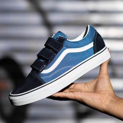 velcro vans blue and black