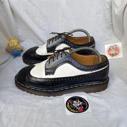 doc martens black and white brogues