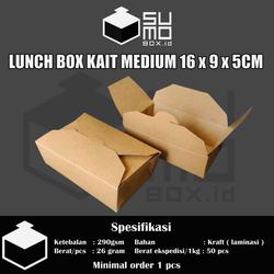 Lunch Box KAIT MEDIUM Kraft 16x9x5 cm Laminasi / paper food pail ECER