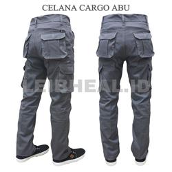 COD celana cargo panjang gamlok saku banyak bahan drill premium/27-32 - Abu-abu, 29