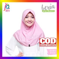 Jilbab Afra Beria Pet Antem Bahan Kaos Adem Halus Premium Baby Pink