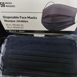 masker hitam hitam 3ply isi 50 pc face mask
