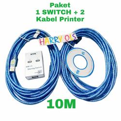 PAKET AUTO SWITCH PRINTER + 2 KABEL PRINTER USB 2.0 - SHARING SWITCHER