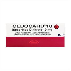CEDOCARD 10 MG 1 STRIP 10 TABLET / ISOSORBIDE/SESAK/JANTUNG/NYERI DADA