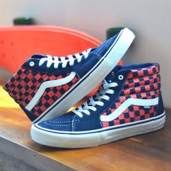 vans blue black checkered