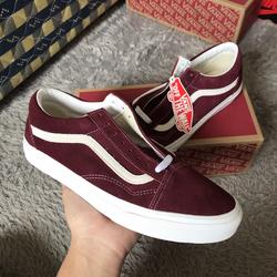 maroon vans old school