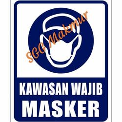 Jual STIKER VINYL WAJIB PAKAI MASKER 15X20CM SIGN RAMBU K3 - Jakarta ...