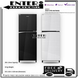 PANASONIC NR BB271Q S PK - LEMARI ES 2 PINTU GLASSDOOR INVERTER 266 L