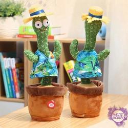 TikTok Tik Tok Dancing Cactus Hat Twist Plush Toy menari music boneka