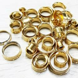 PIERCING TUNNEL EARPLUG STAINLESS GOLD PLATED 2mm - 10mm