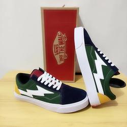 vans old skool white rainbow