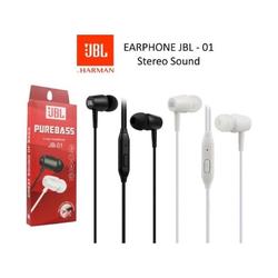 Headset JBL JB-01 PureBass Universal With Mic EARPHONE HF HANDSFREE