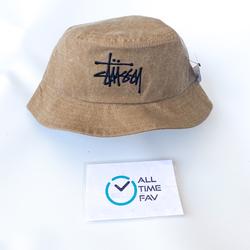 Jual Stussy Big Logo Brown Bucket Hat 