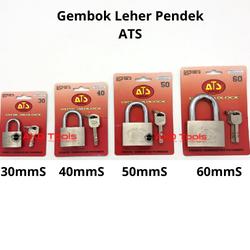 Gembok ATS 30mm 40mm 50mm 60mm Pendek | Gembok Putih Nekel Rumah