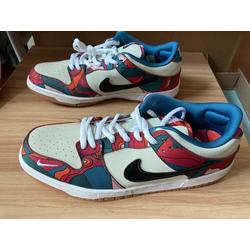 red white and blue nike dunks